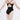 Close-up of triangle mesh back design on strappy dance leotard - Slemon
